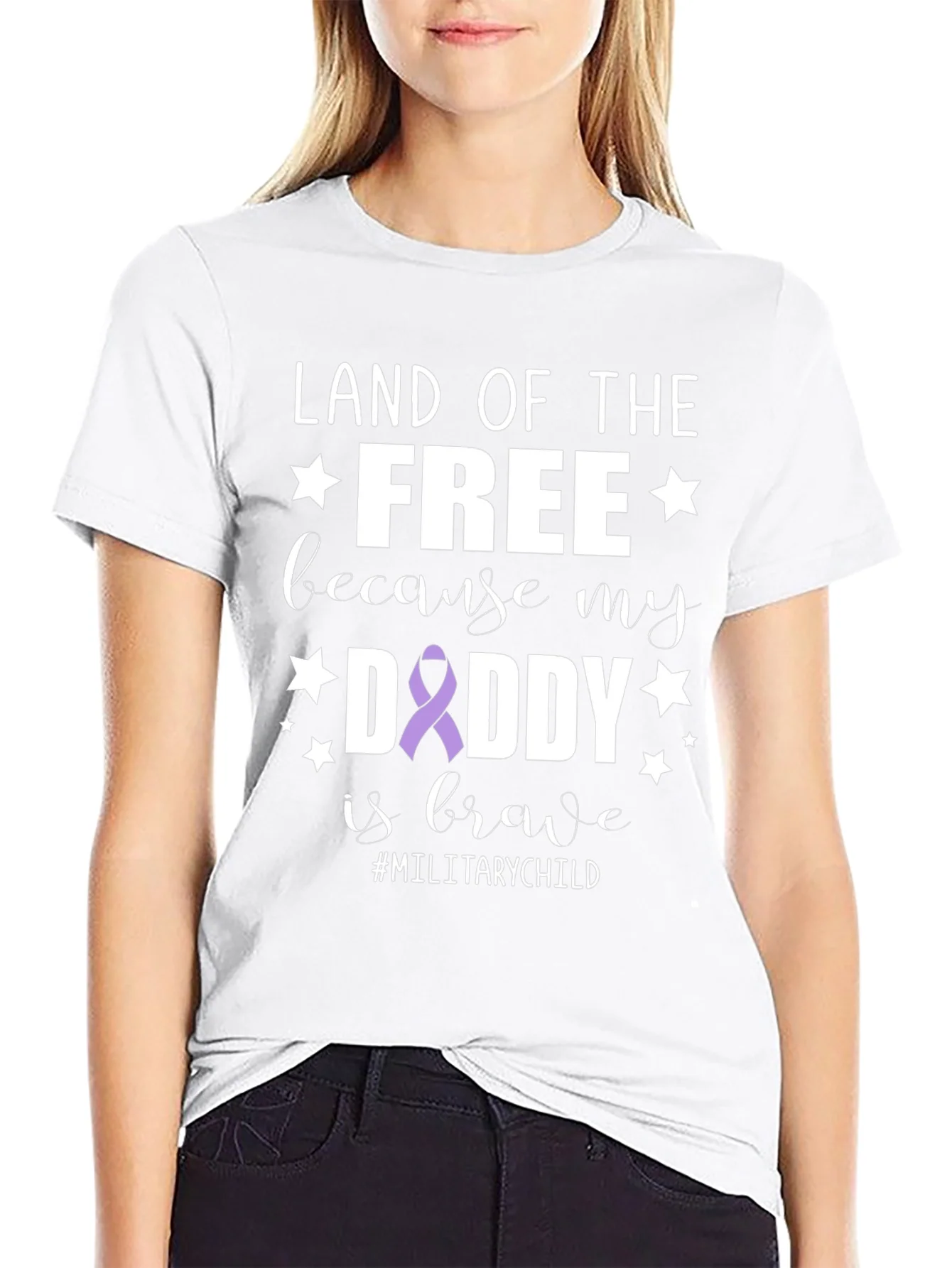 Land of the Free Daddy Military Child T-Shirt