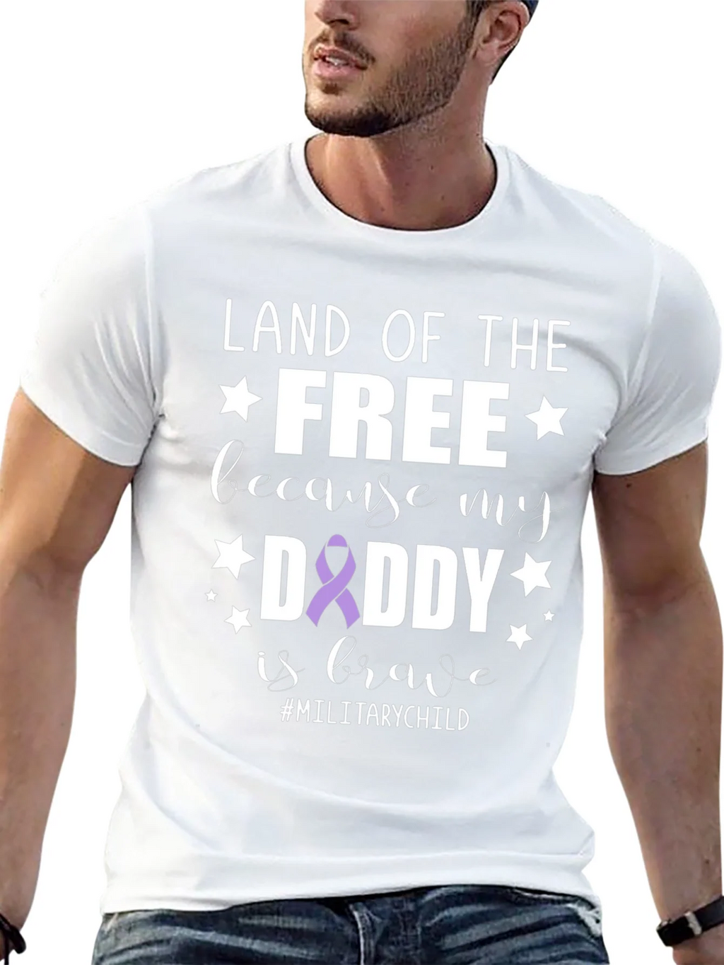 Land of the Free Daddy Military Child T-Shirt
