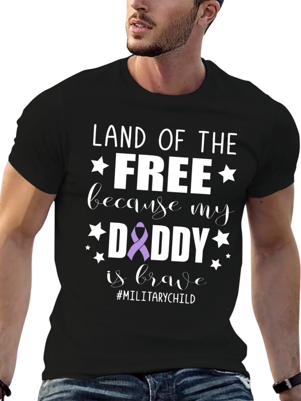 Land of the Free Daddy Military Child T-Shirt