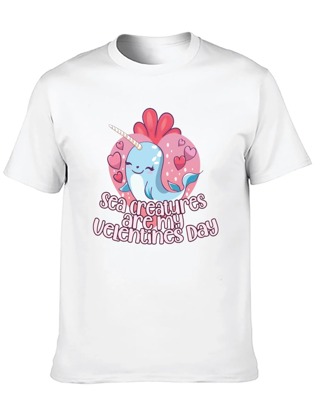 Sea Creatures Are My Valentines Day Black T-Shirt
