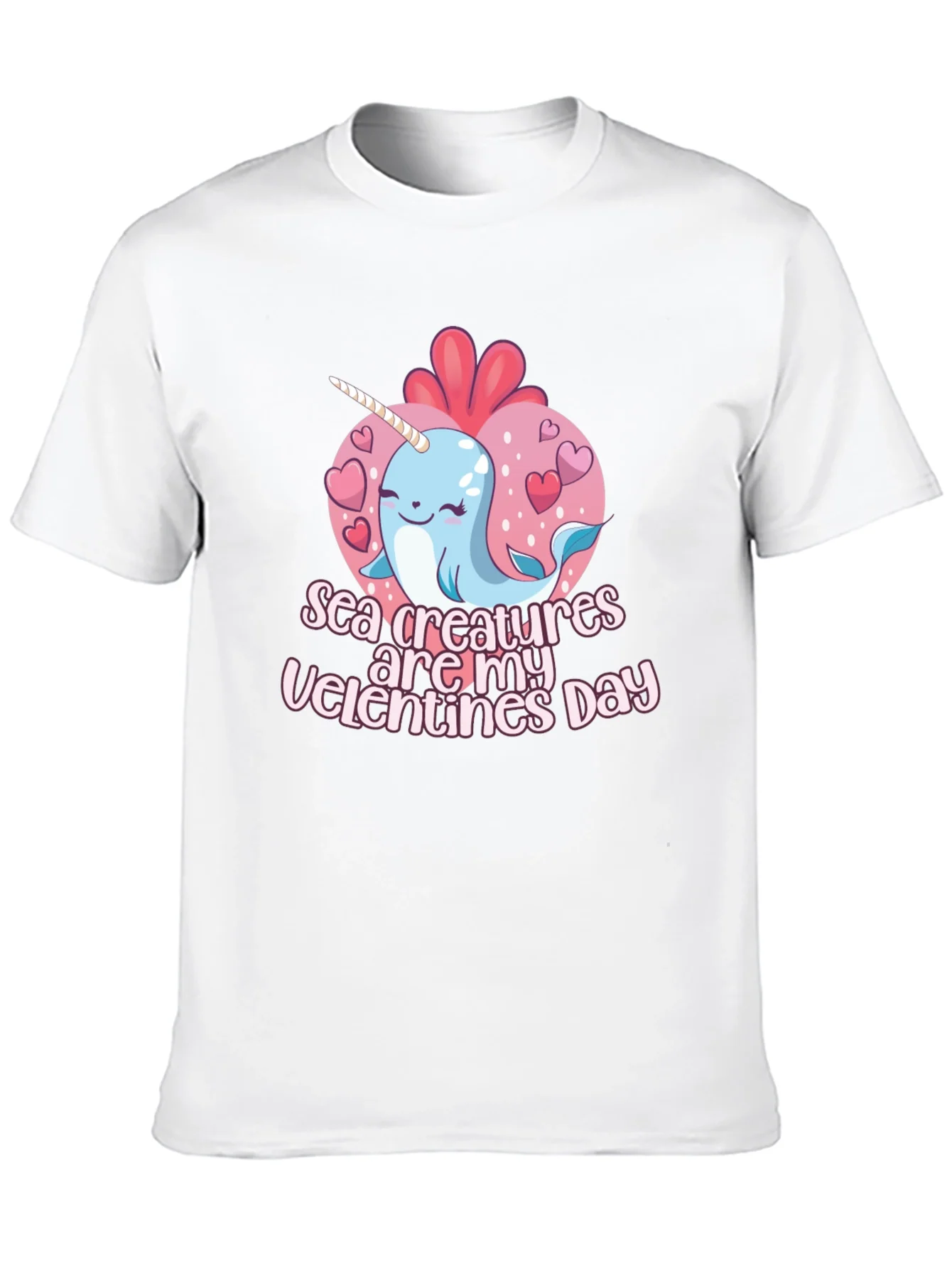 Sea Creatures Are My Valentines Day Black T-Shirt