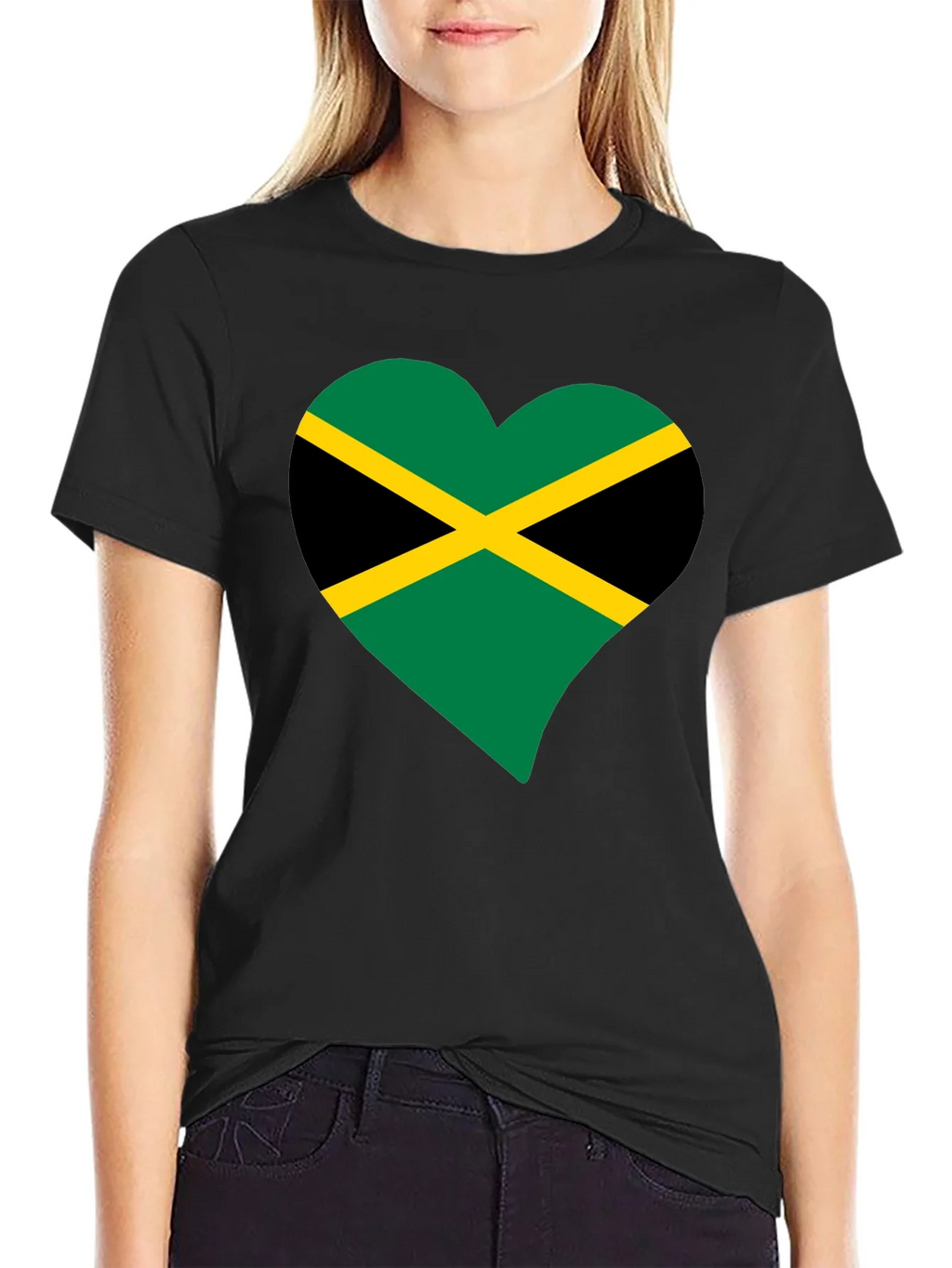 Jamaica Flag Heart T-Shirt