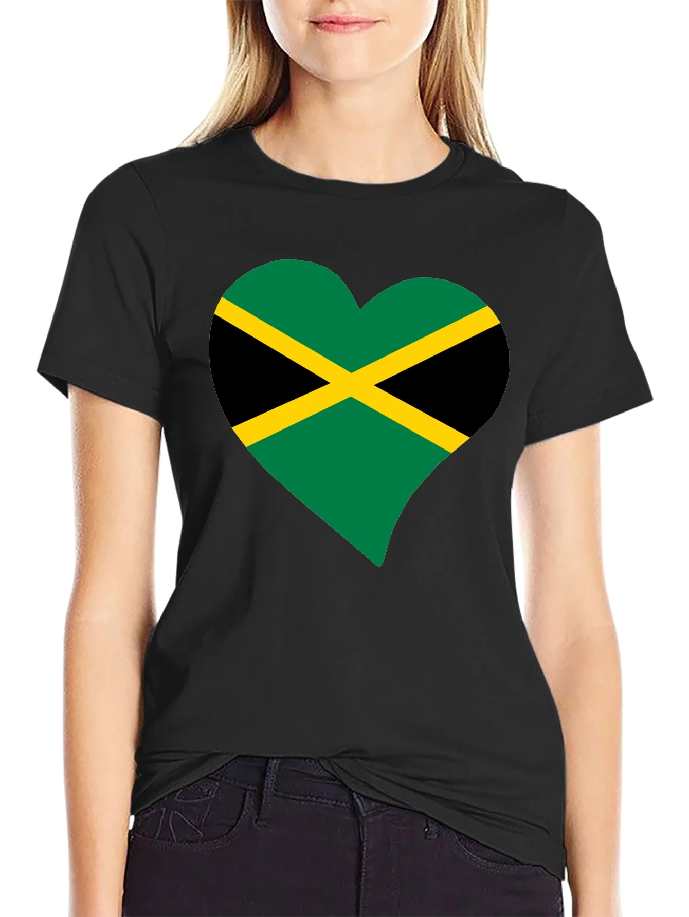 Jamaica Flag Heart T-Shirt