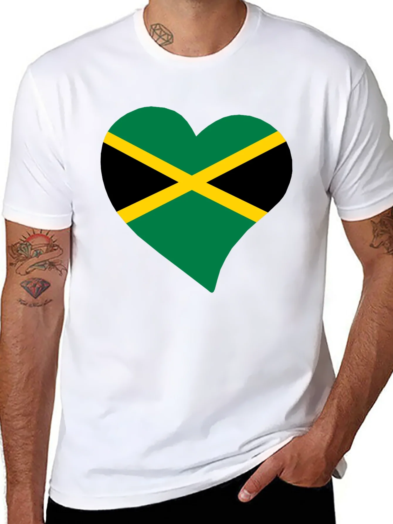Jamaica Flag Heart T-Shirt