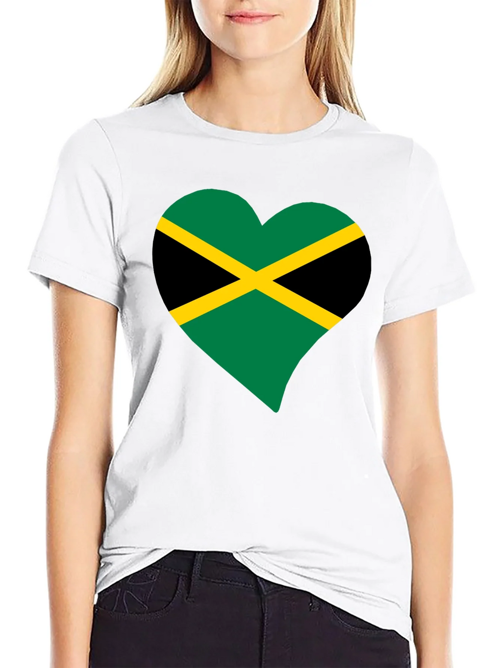 Jamaica Flag Heart T-Shirt