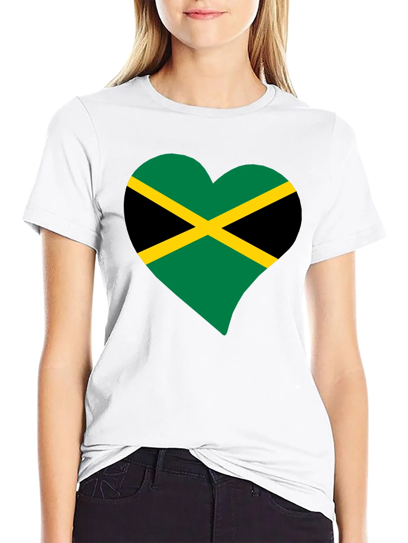 Jamaica Flag Heart T-Shirt