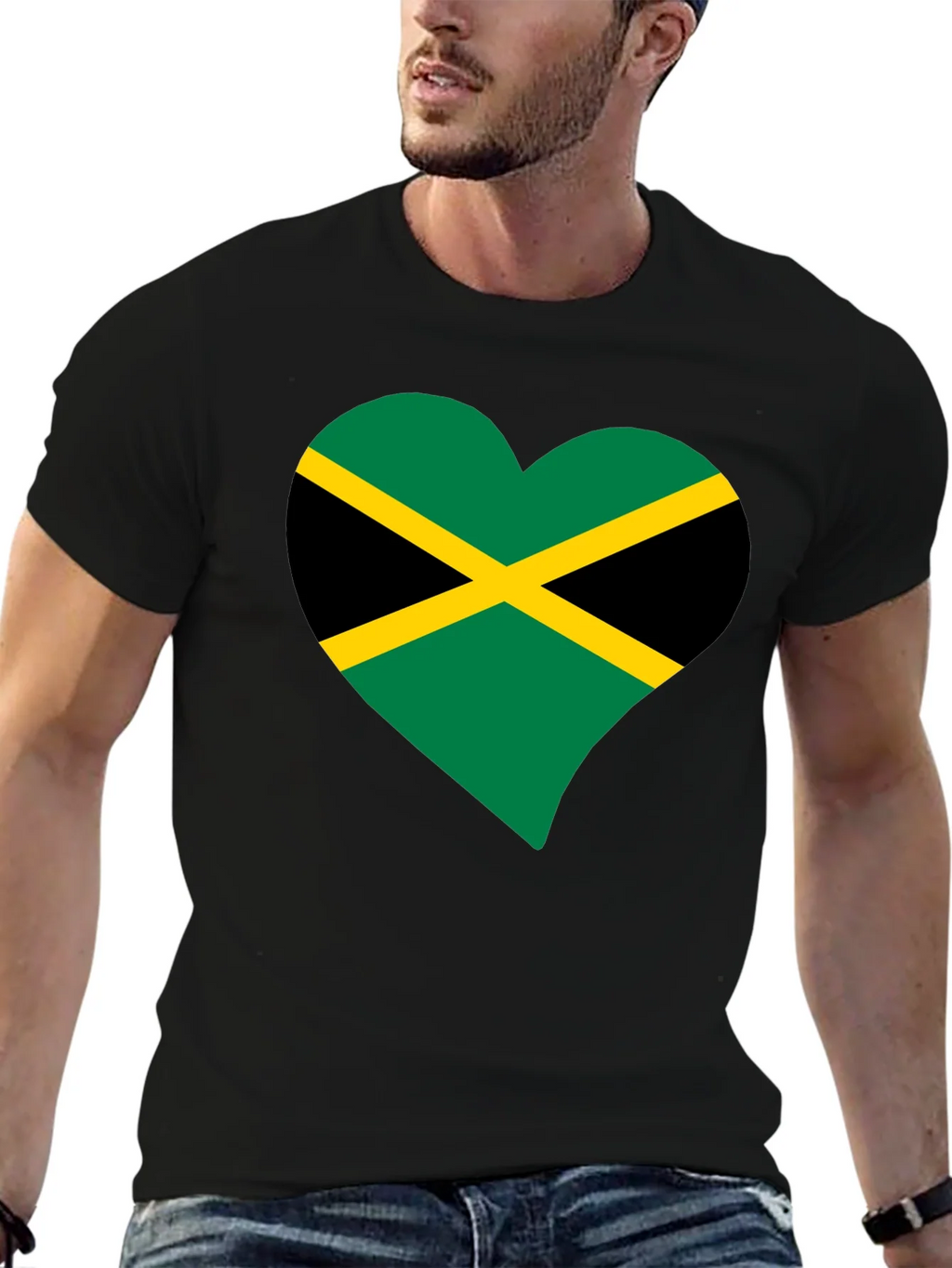 Jamaica Flag Heart T-Shirt