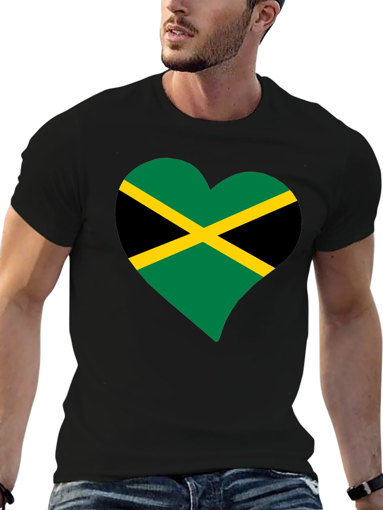 Jamaica Flag Heart T-Shirt
