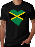 Jamaica Flag Heart T-Shirt