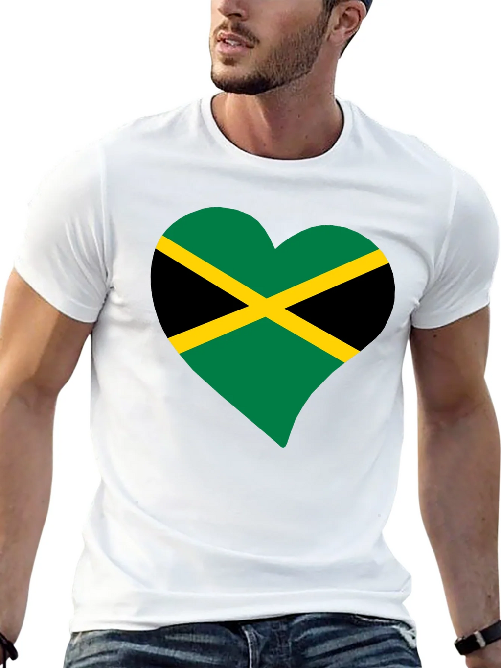 Jamaica Flag Heart T-Shirt