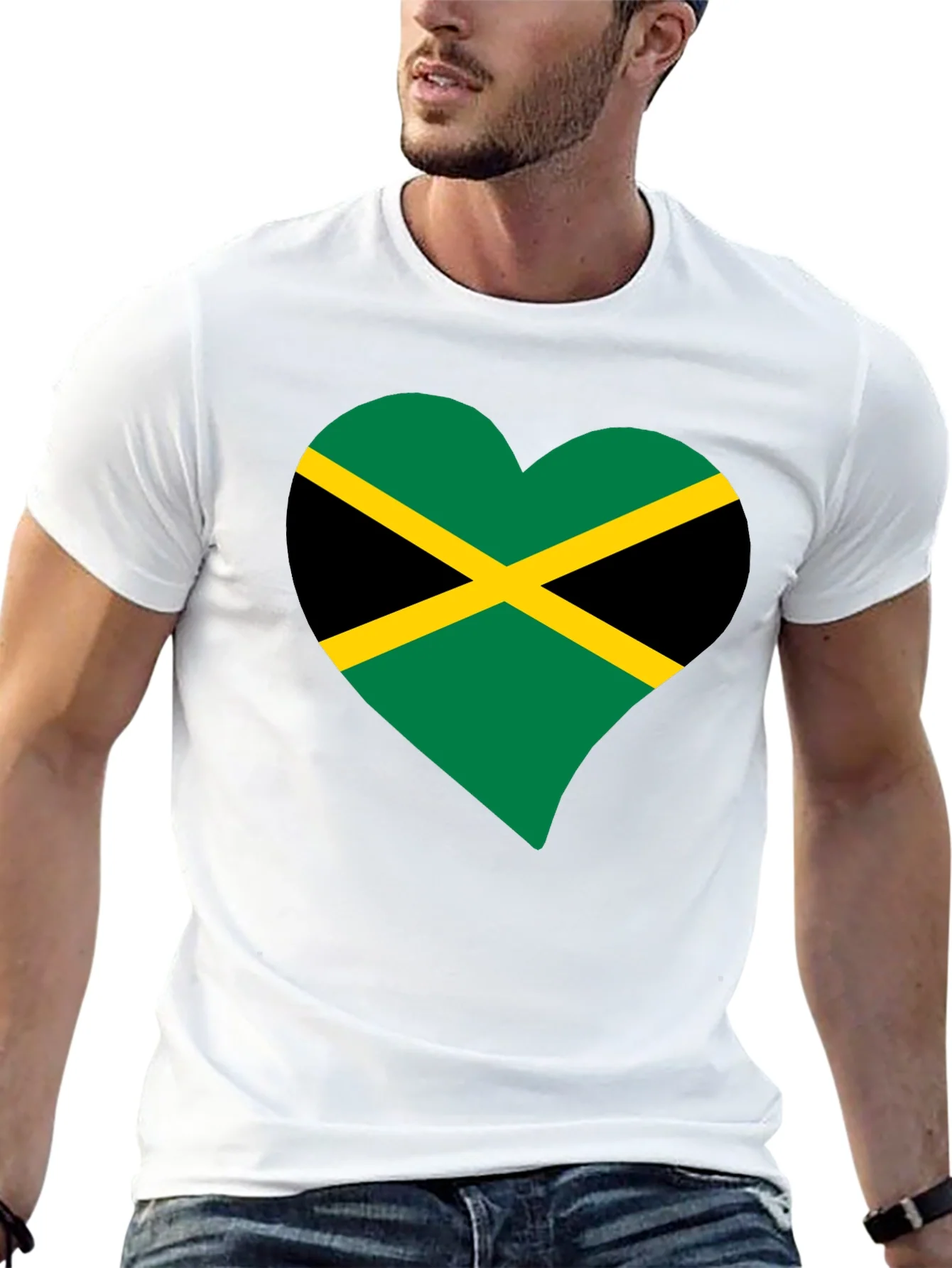 Jamaica Flag Heart T-Shirt