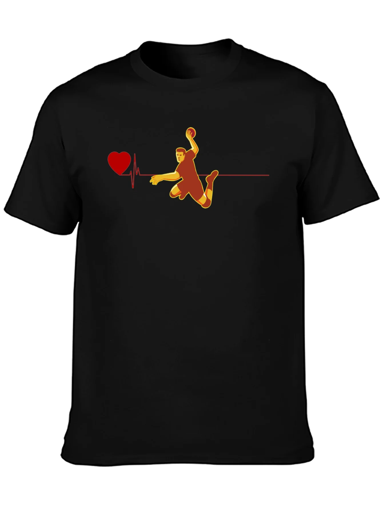 Handball Heartbeat Graphic Tee - Black