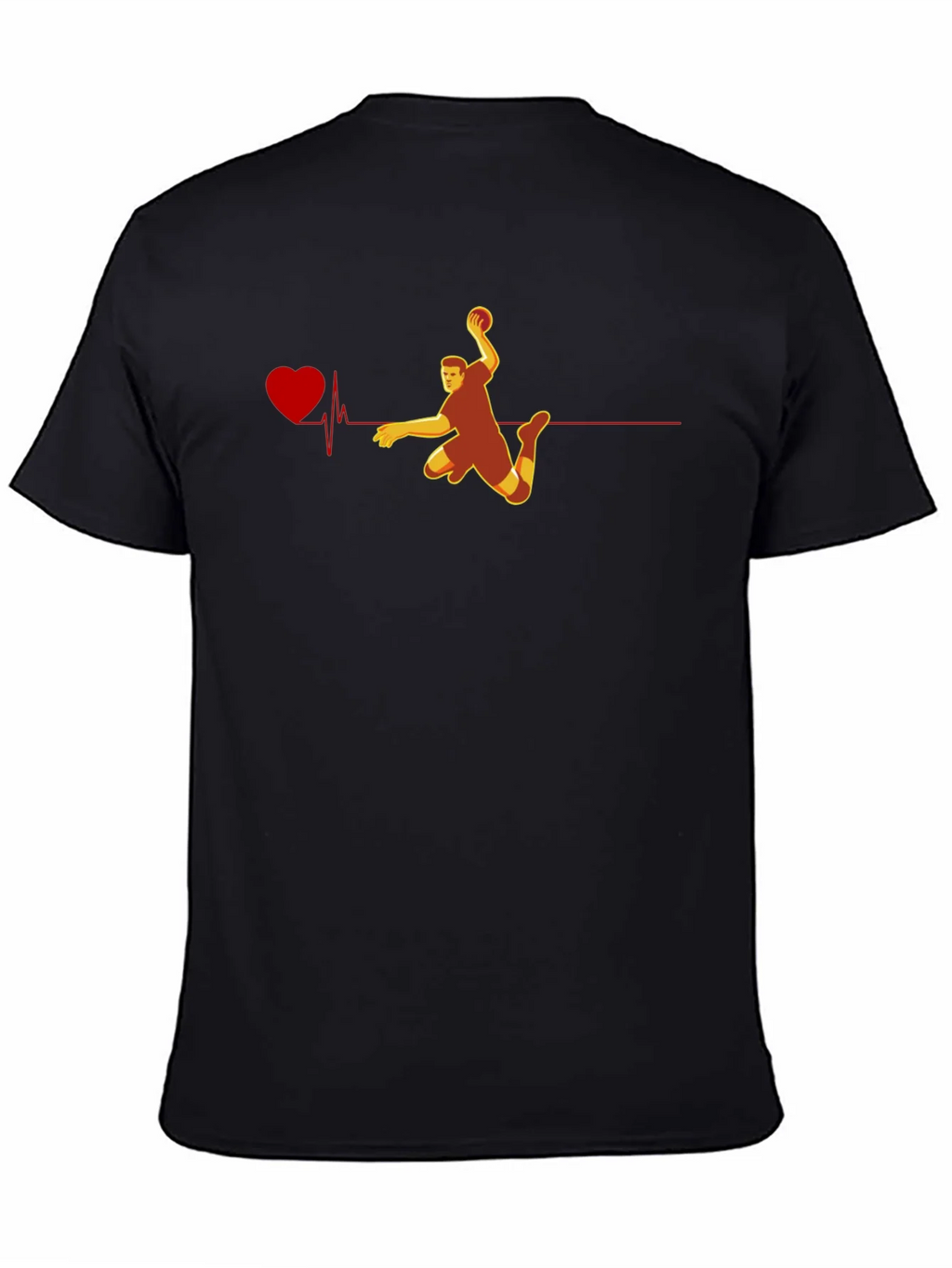 Handball Heartbeat Graphic Tee - Black