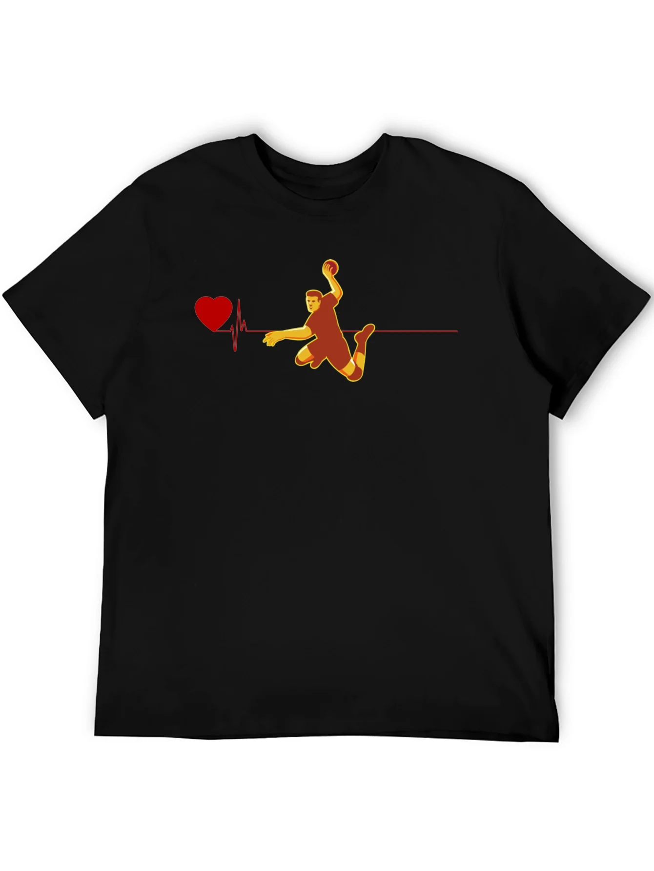 Handball Heartbeat Graphic Tee - Black