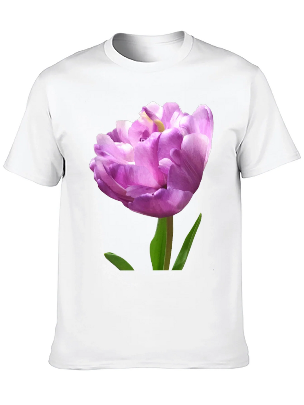 Floral Graphic Tee - Purple Tulip Design