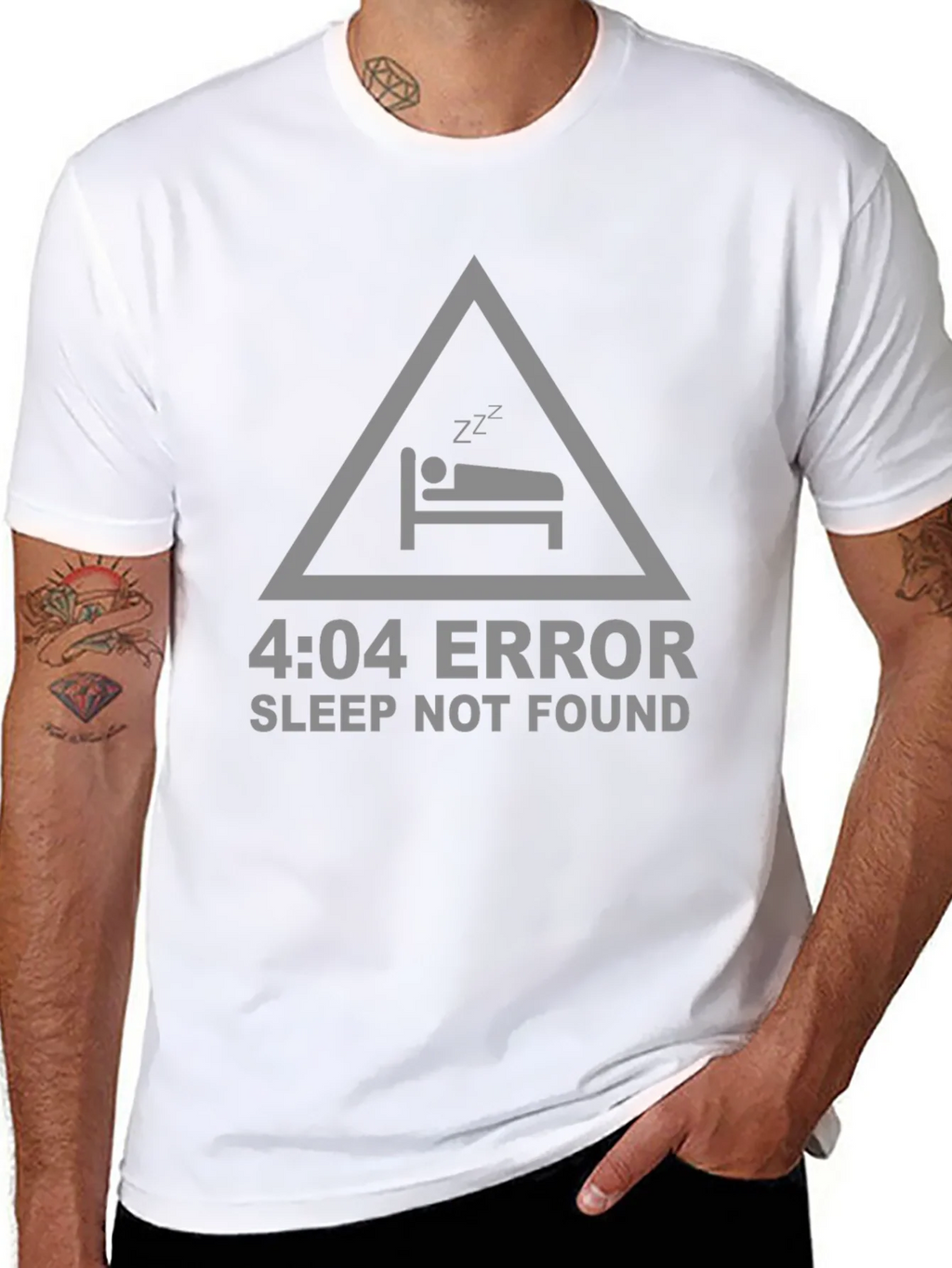 4:04 Error Sleep Not Found Black T-Shirt