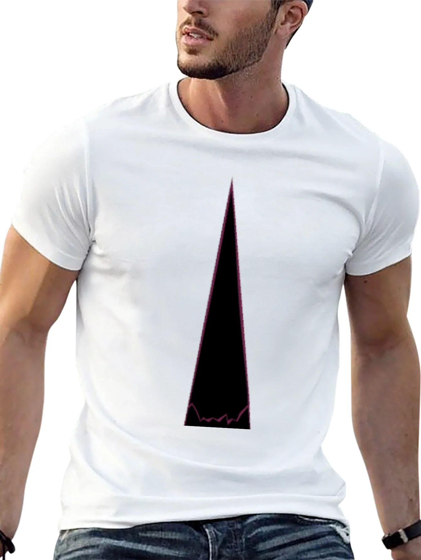 Abstract Mountain Peak Graphic Tee - Black