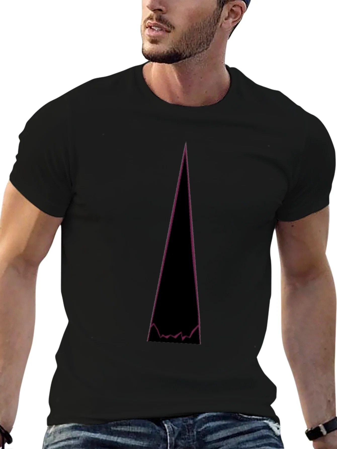 Abstract Mountain Peak Graphic Tee - Black