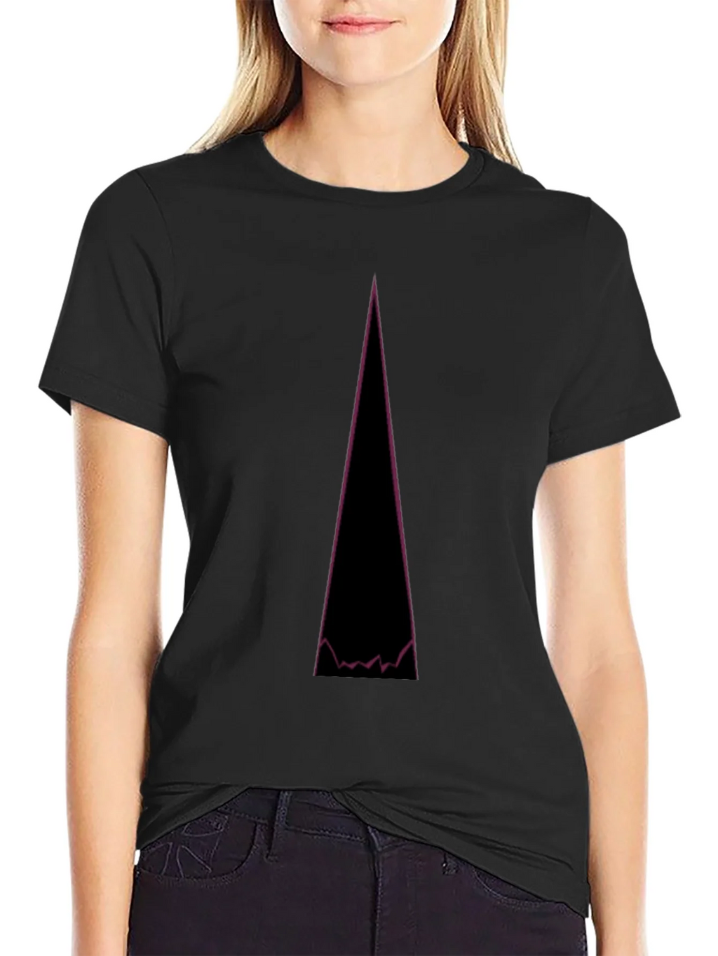 Abstract Mountain Peak Graphic Tee - Black
