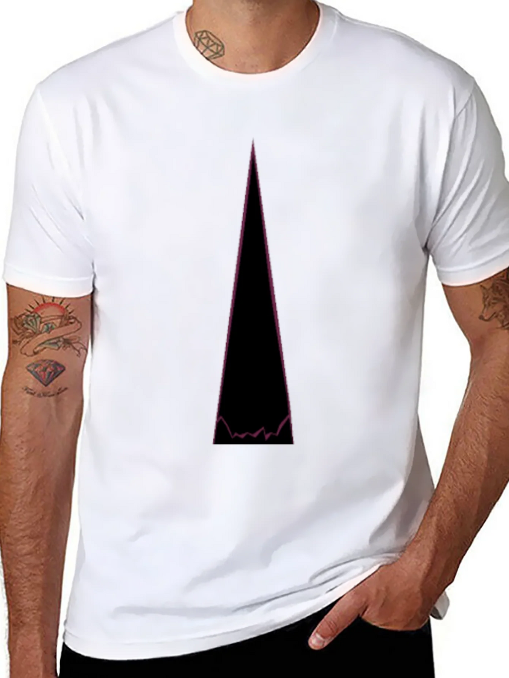 Abstract Mountain Peak Graphic Tee - Black