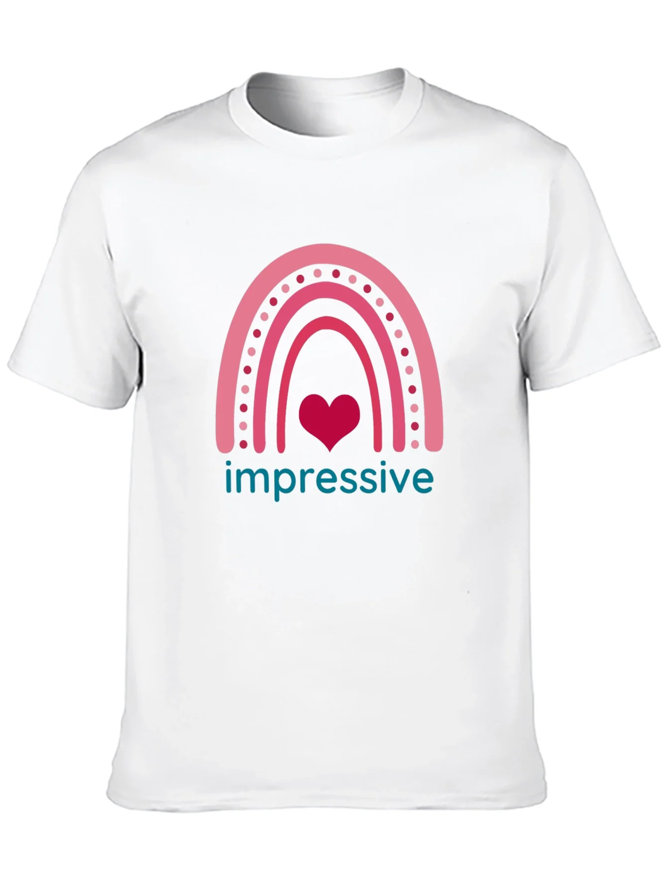 Impressive Heart Rainbow Graphic T-Shirt