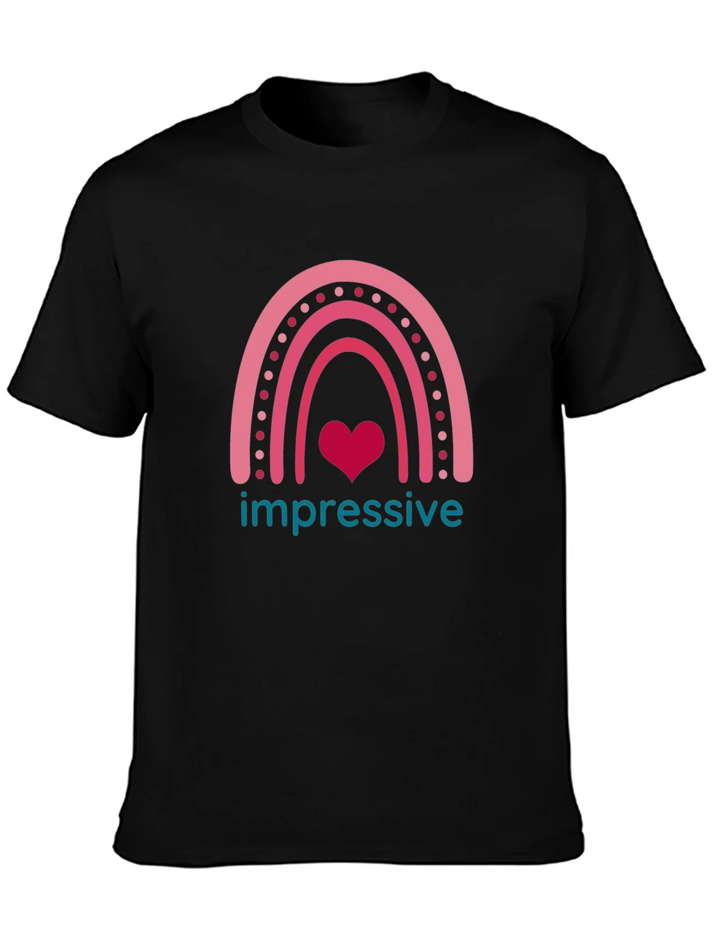 Impressive Heart Rainbow Graphic T-Shirt