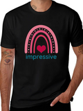 Impressive Heart Rainbow Graphic T-Shirt