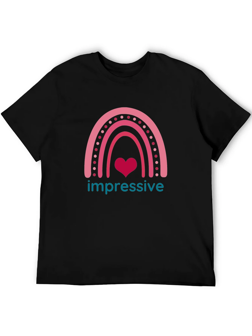 Impressive Heart Rainbow Graphic T-Shirt