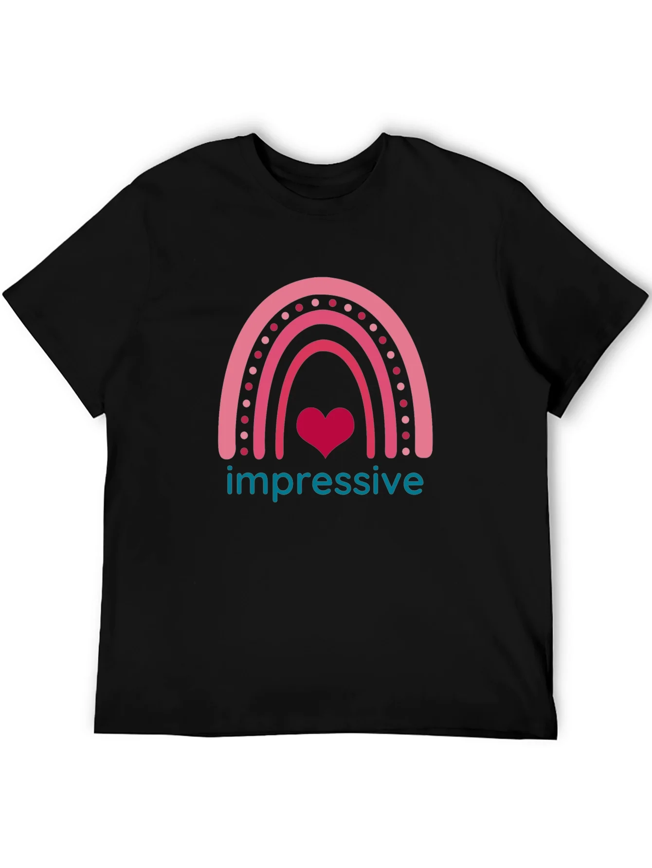 Impressive Heart Rainbow Graphic T-Shirt