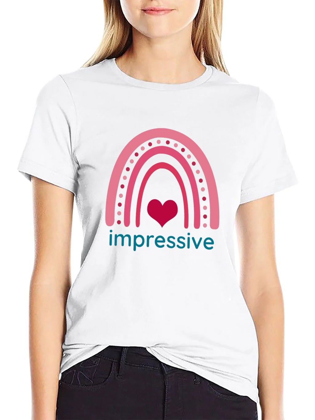Impressive Heart Rainbow Graphic T-Shirt