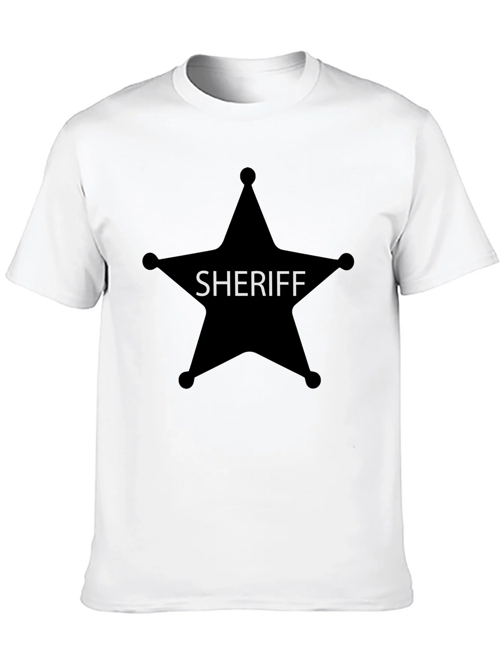 Sheriff Star Graphic Tee - Black Cotton T-Shirt