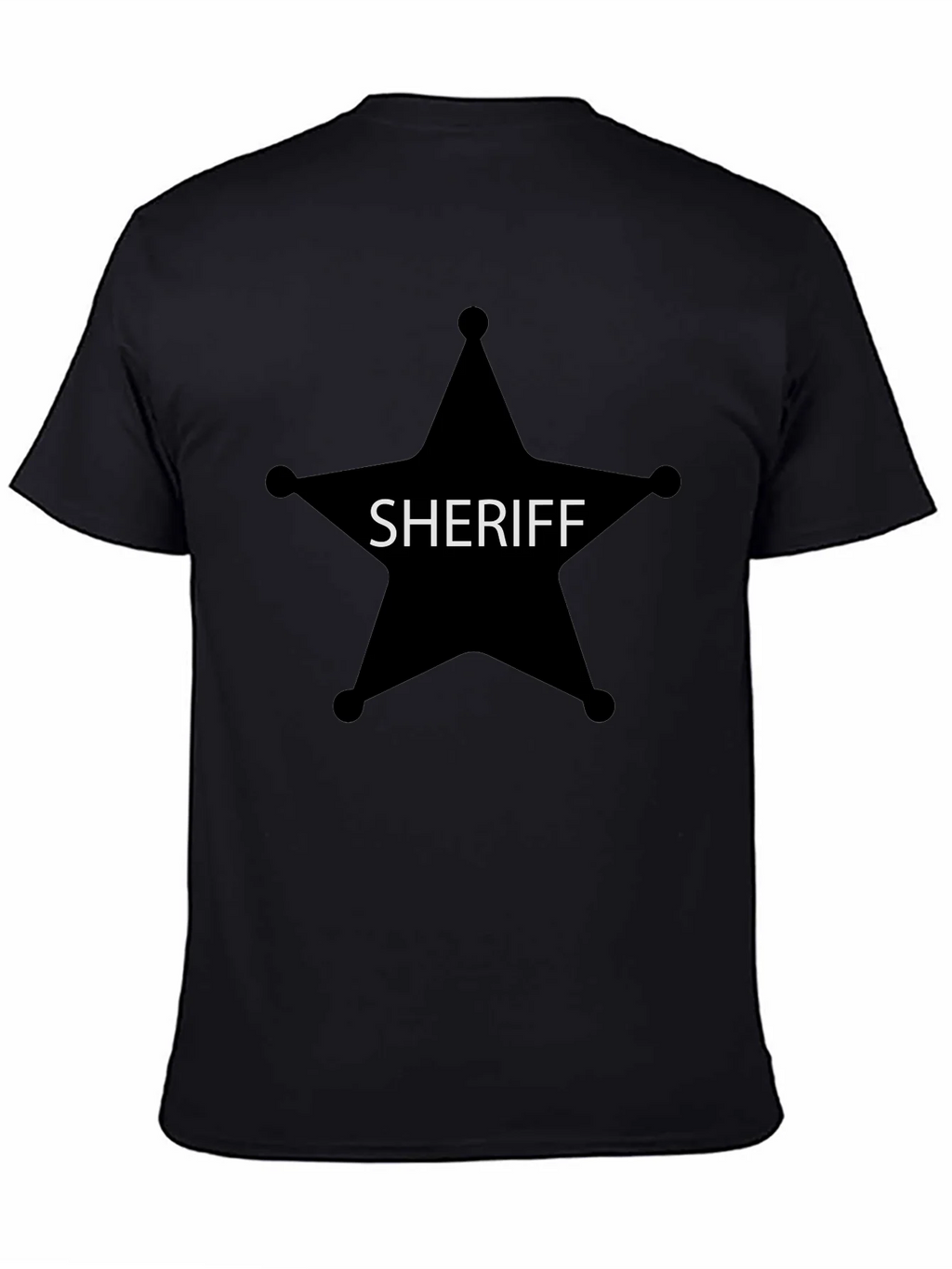 Sheriff Star Graphic Tee - Black Cotton T-Shirt