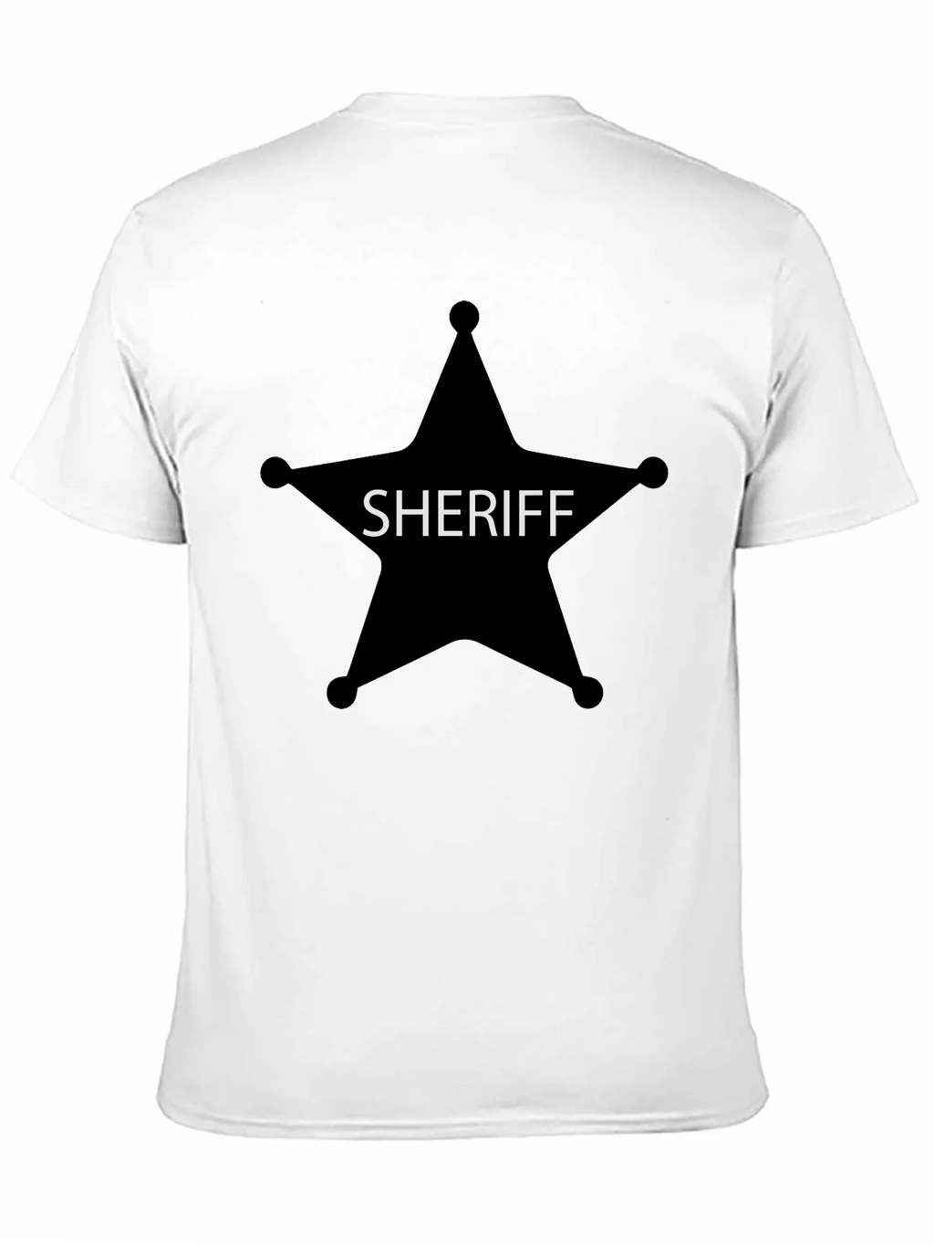 Sheriff Star Graphic Tee - Black Cotton T-Shirt