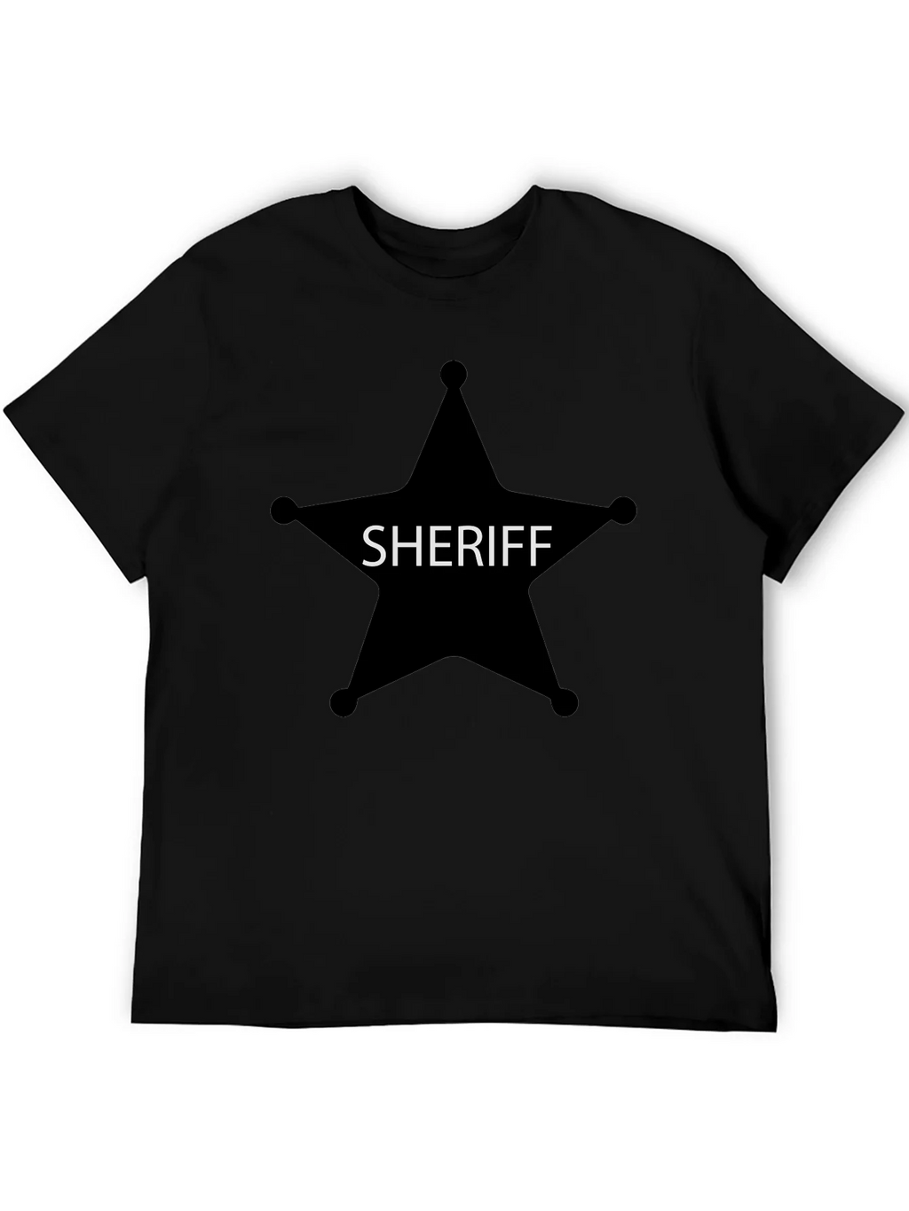Sheriff Star Graphic Tee - Black Cotton T-Shirt