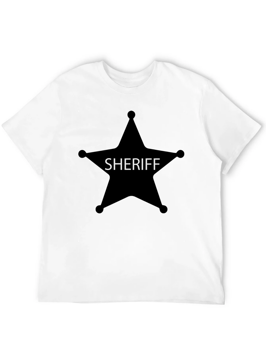 Sheriff Star Graphic Tee - Black Cotton T-Shirt