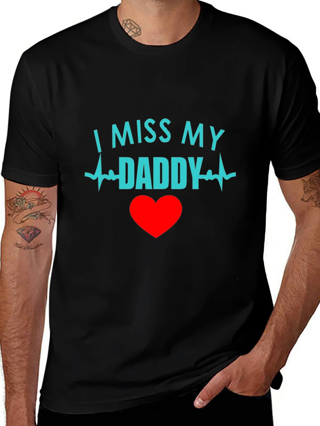 I Miss My Daddy Black T-Shirt