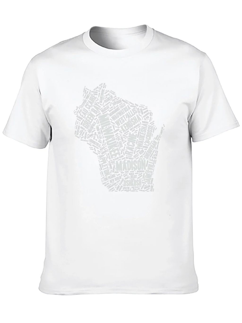 Wisconsin Cities Black T-Shirt