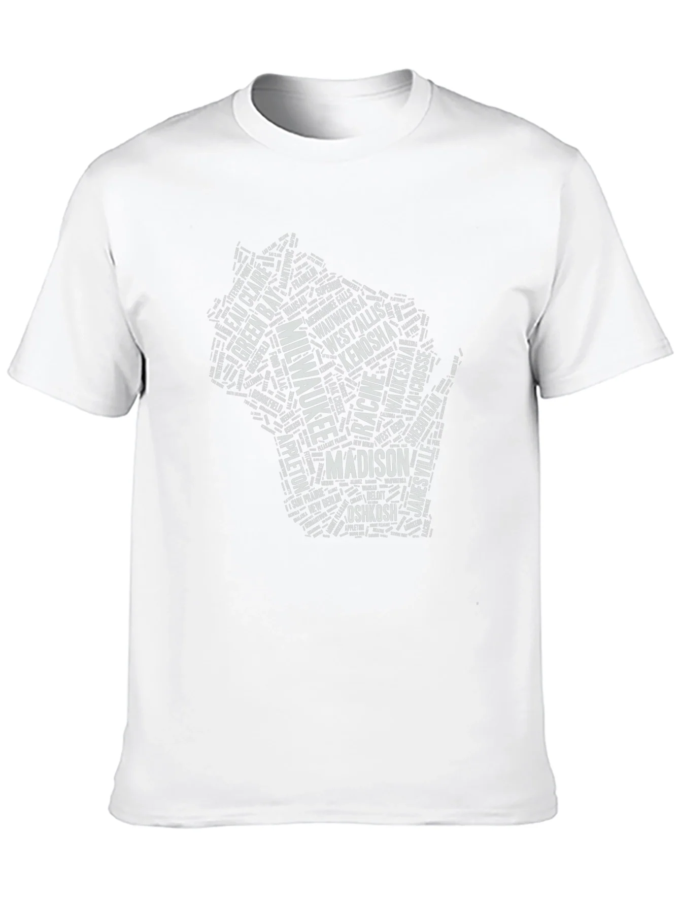 Wisconsin Cities Black T-Shirt
