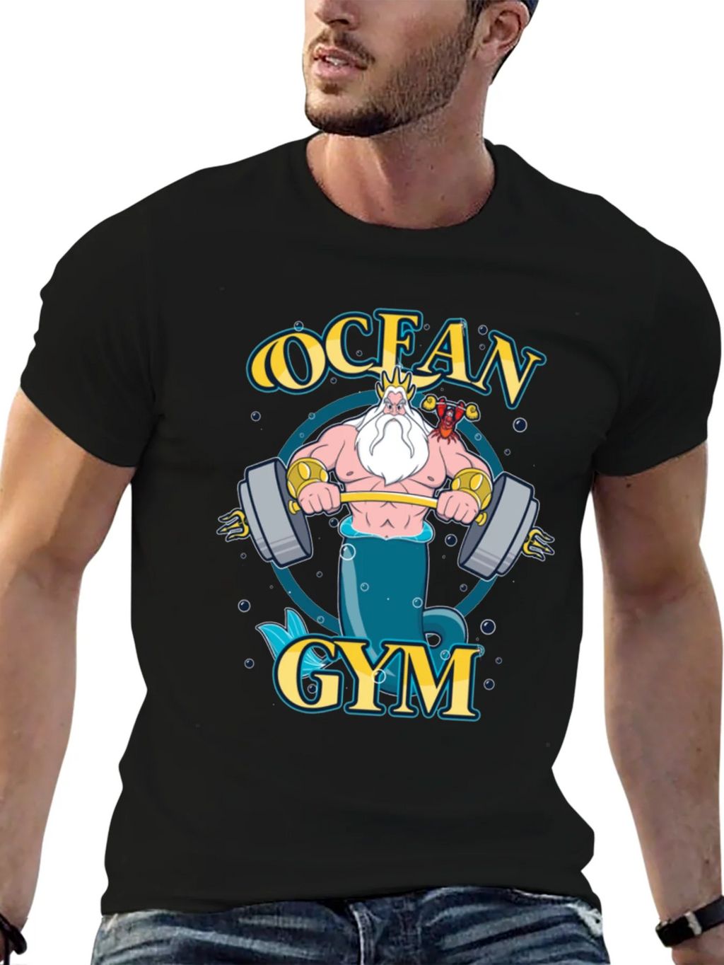 Ocean Gym T-Shirt - Triton Weightlifting Design