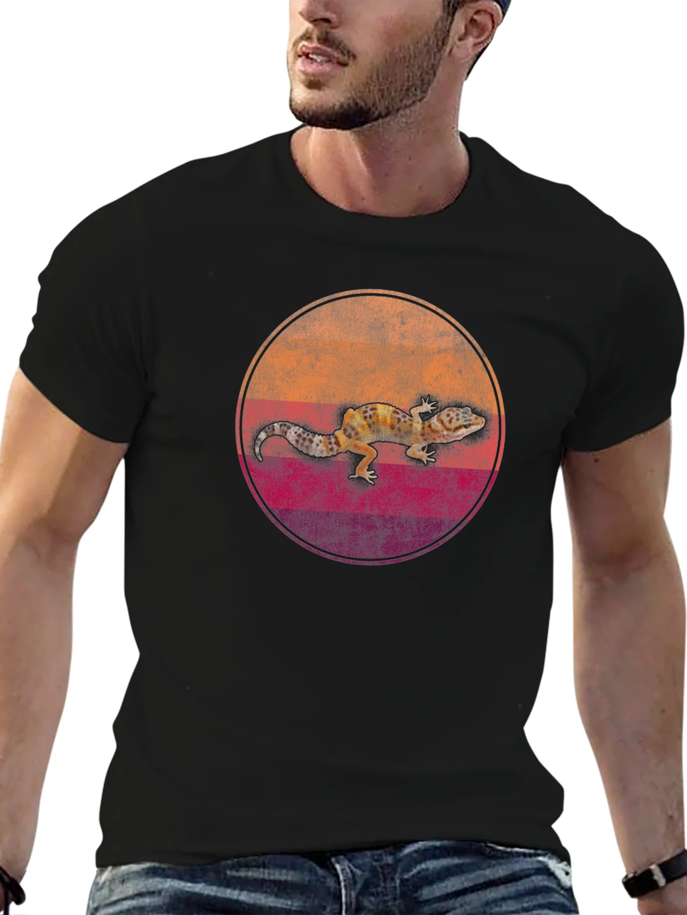 Gecko Graphic Tee - Retro Style