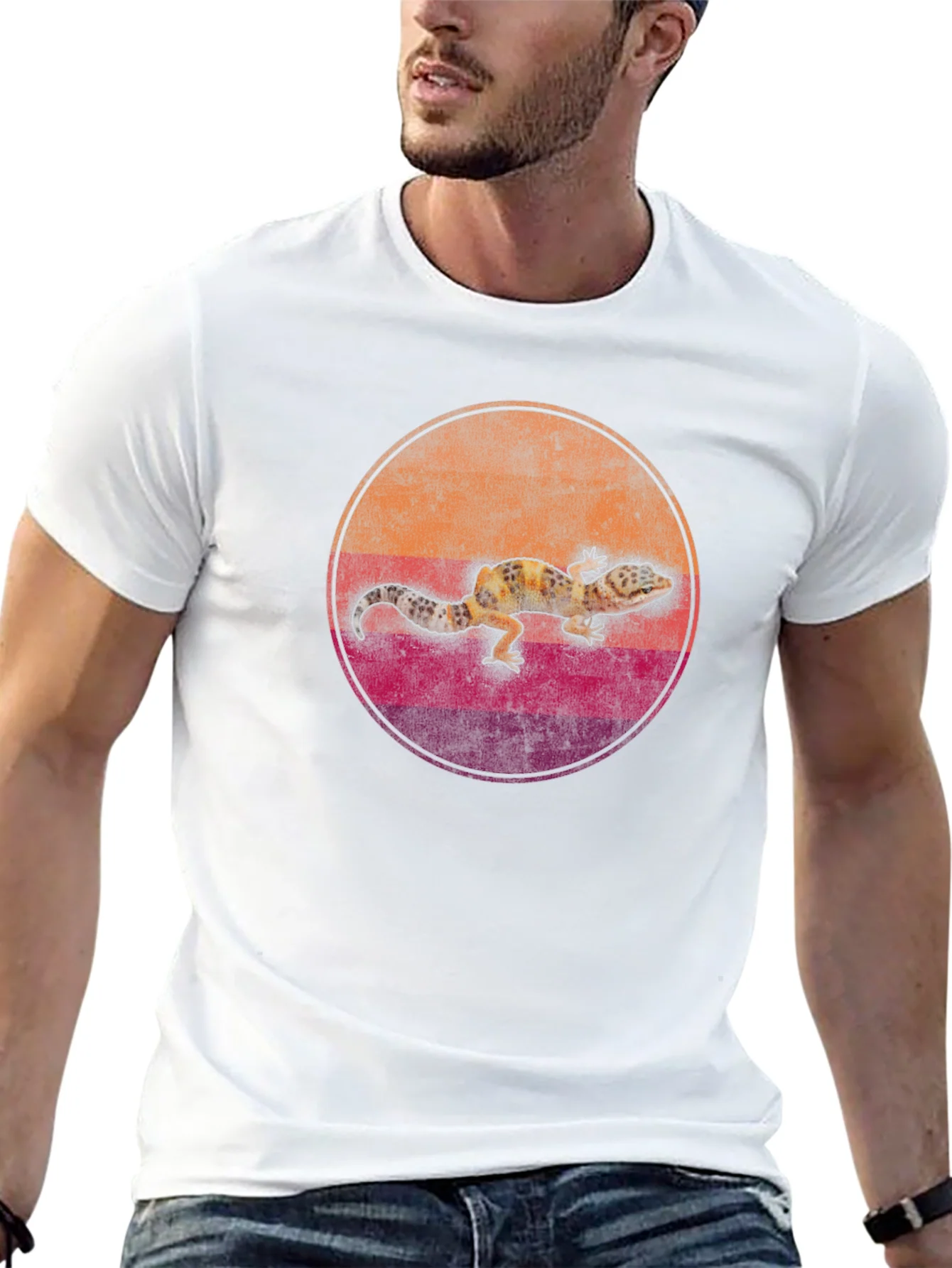 Gecko Graphic Tee - Retro Style