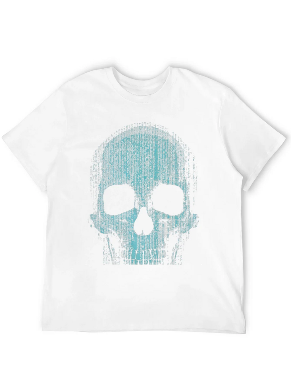 Binary Code Skull Graphic T-Shirt - Cyberpunk Style