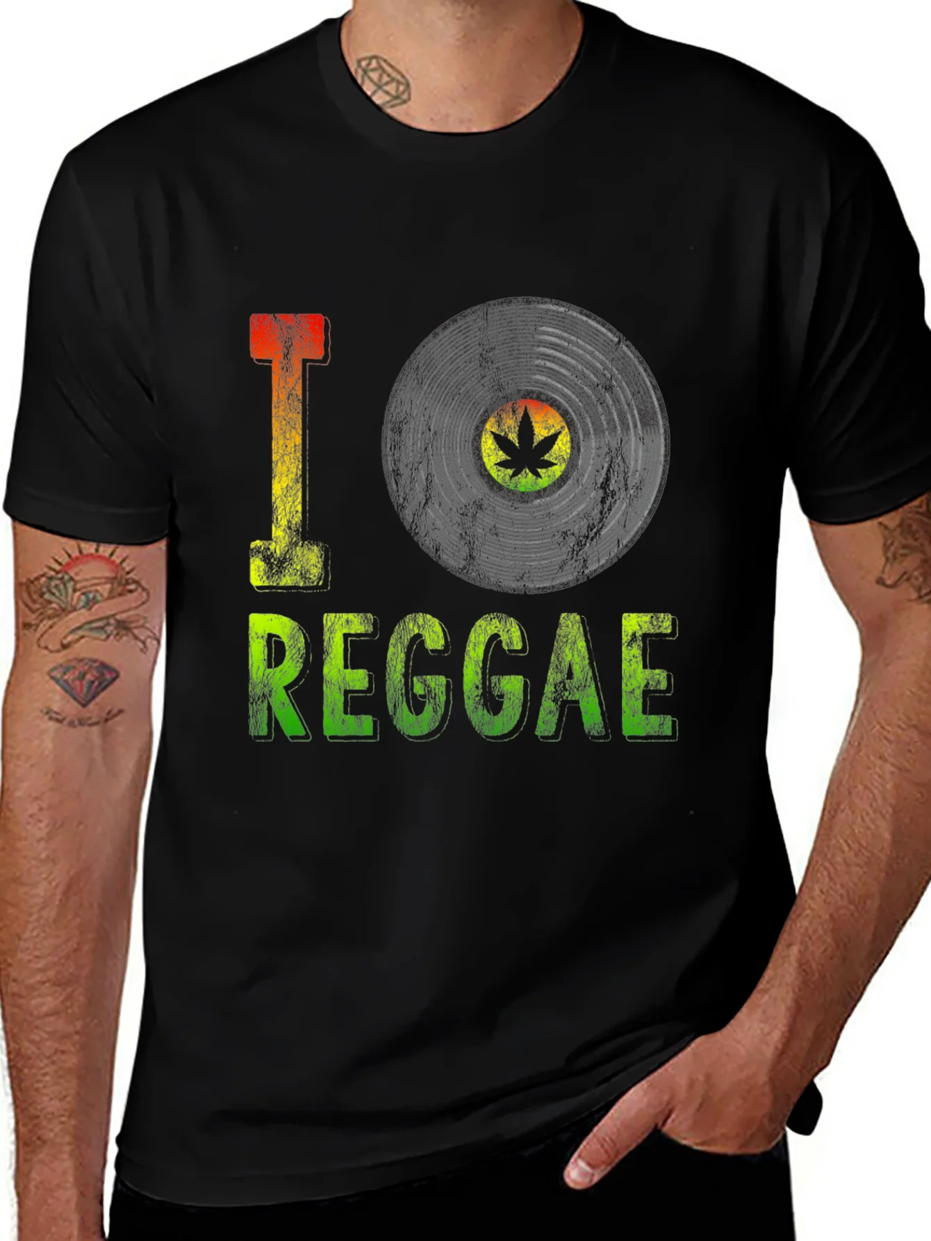 I Love Reggae T-Shirt - Vinyl Record Design