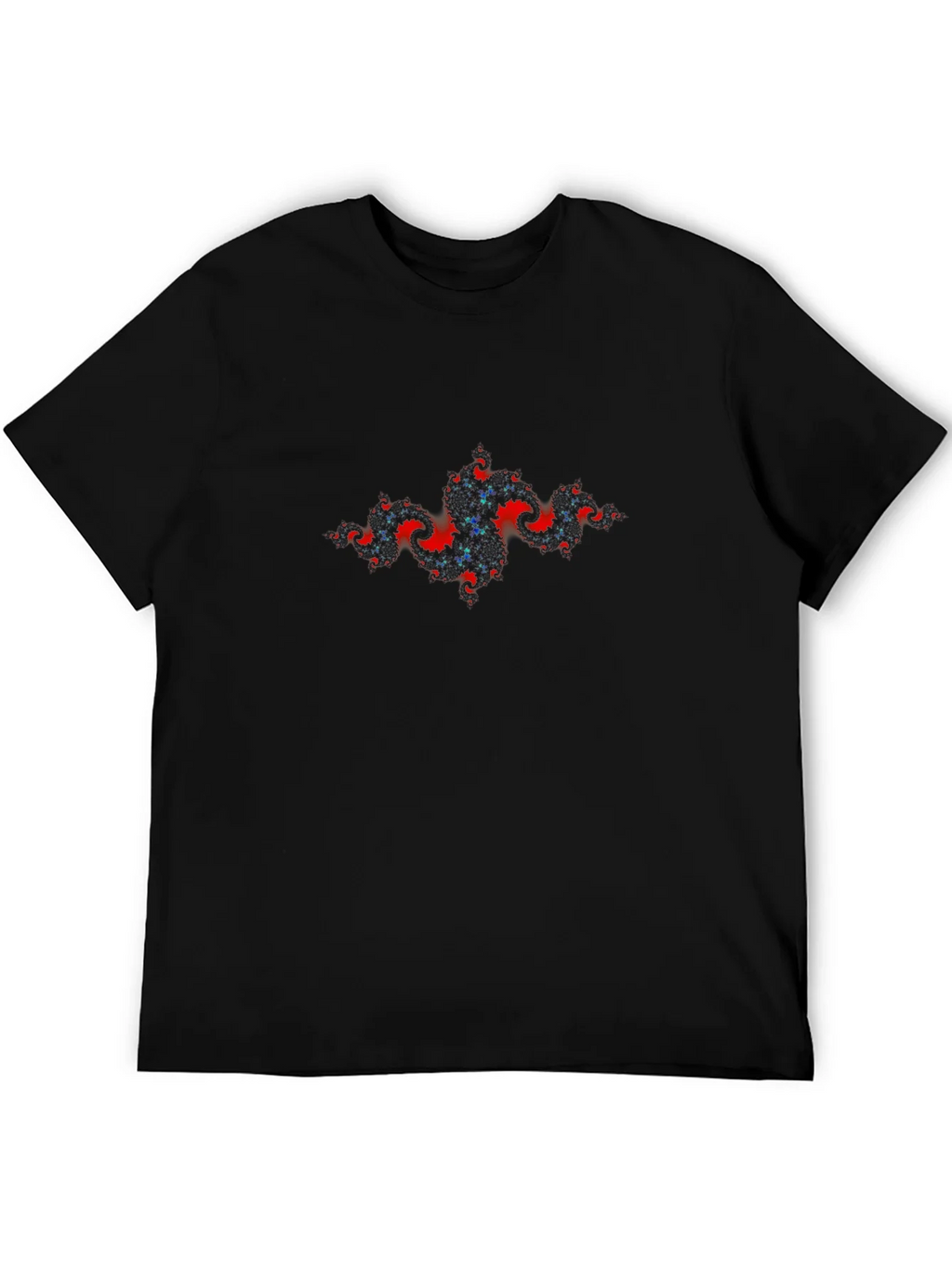 Fractal Art Tee - Red & Blue Design