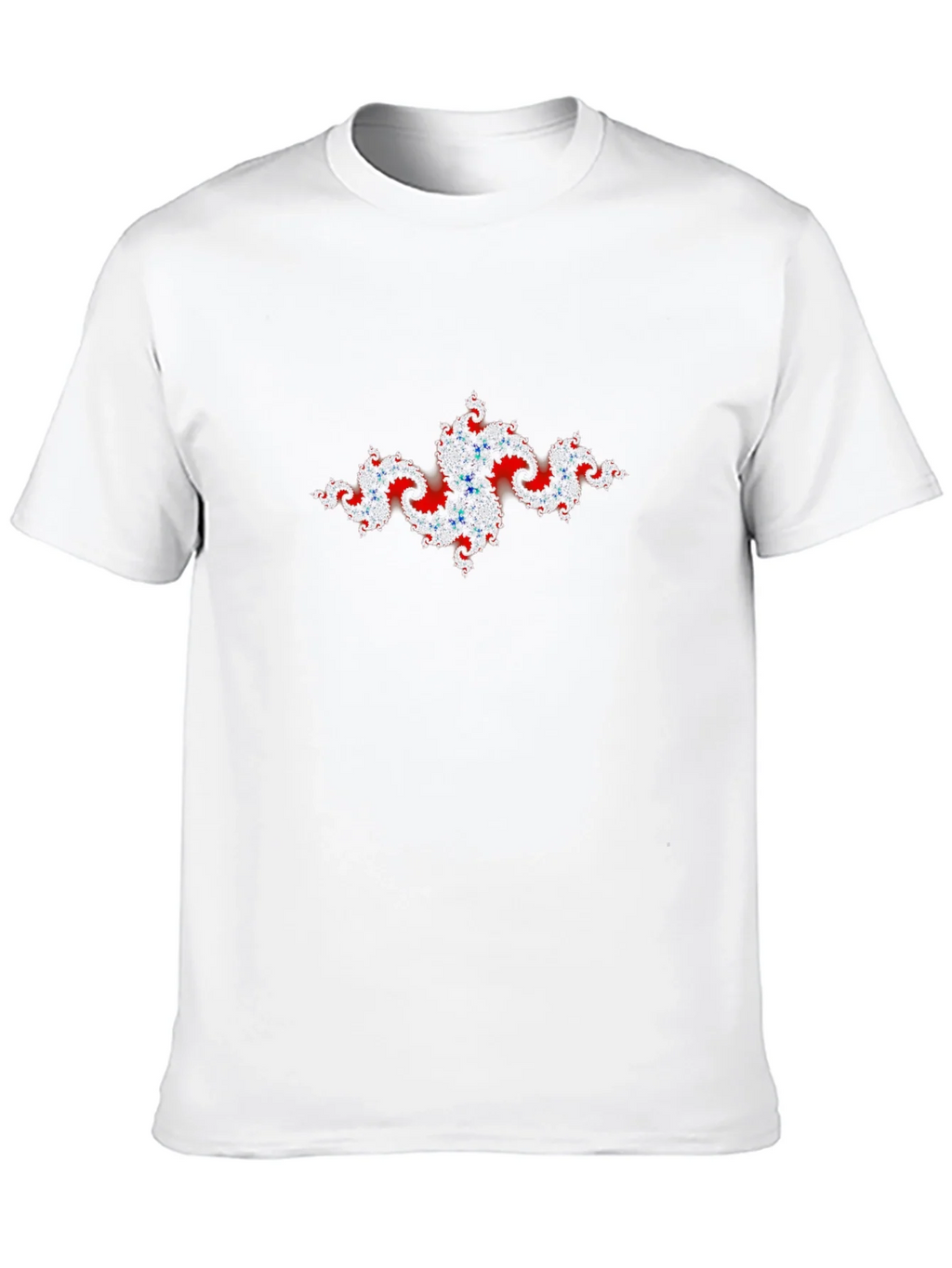 Fractal Art Tee - Red & Blue Design