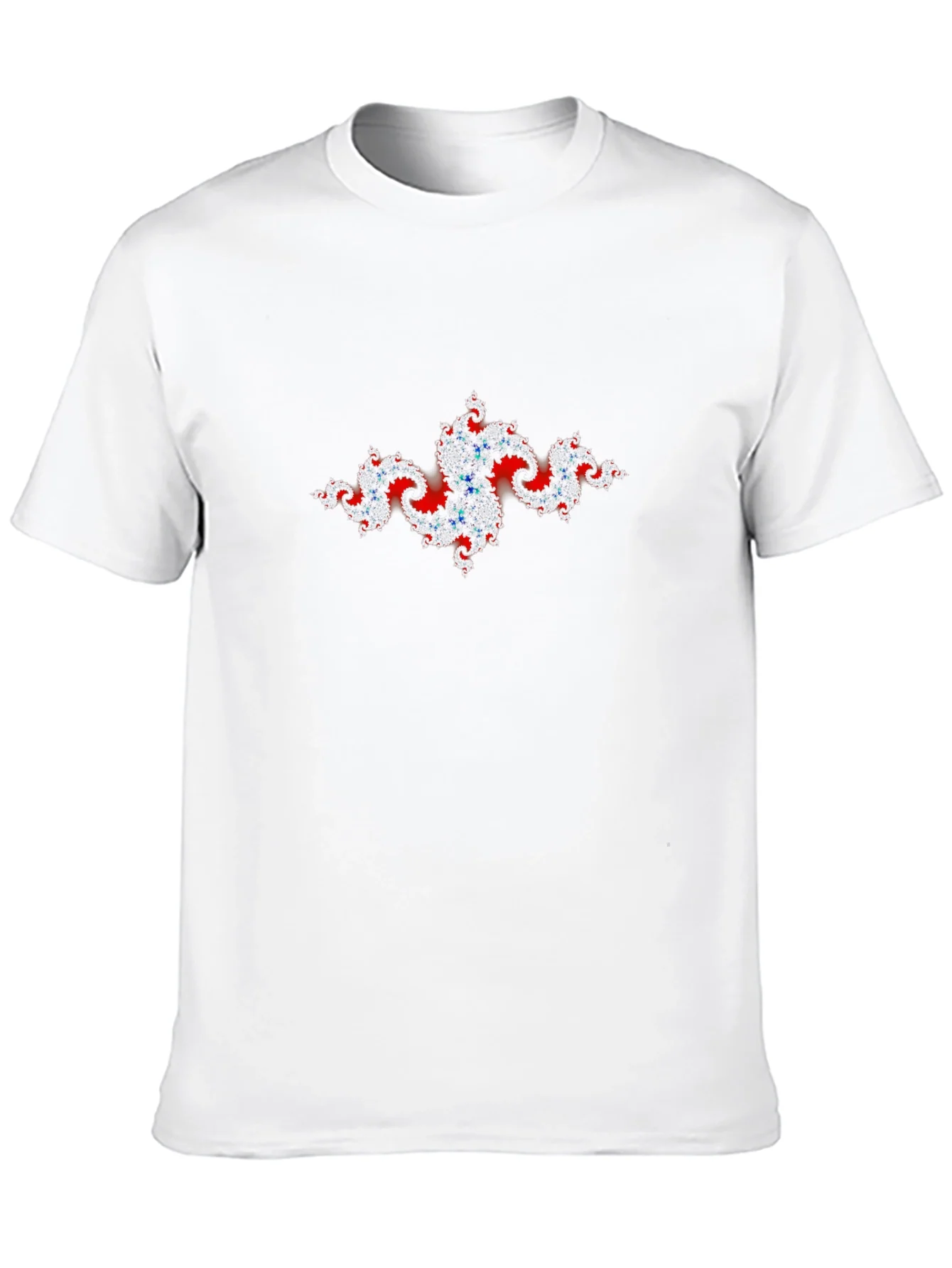 Fractal Art Tee - Red & Blue Design