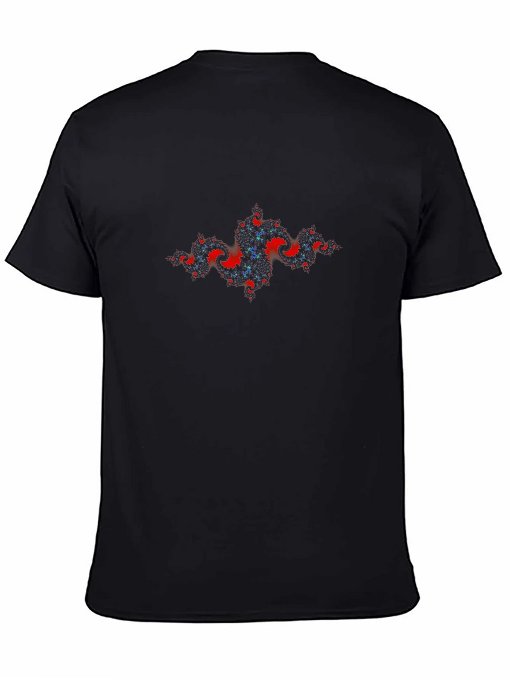 Fractal Art Tee - Red & Blue Design
