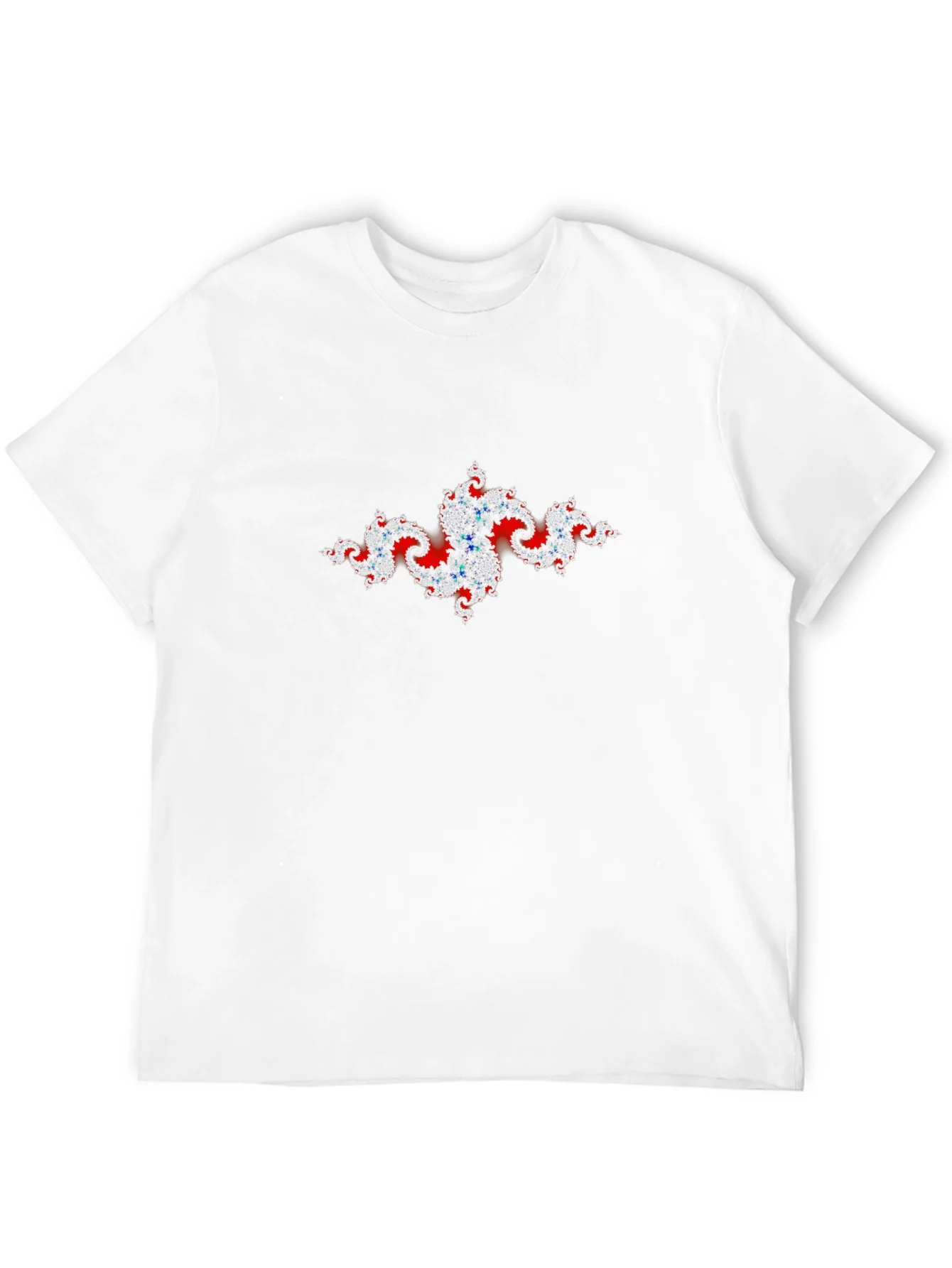 Fractal Art Tee - Red & Blue Design