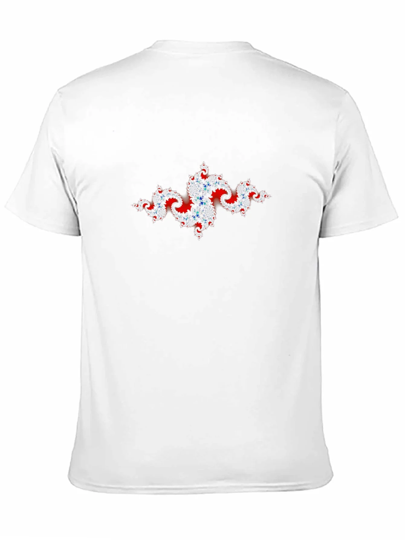 Fractal Art Tee - Red & Blue Design