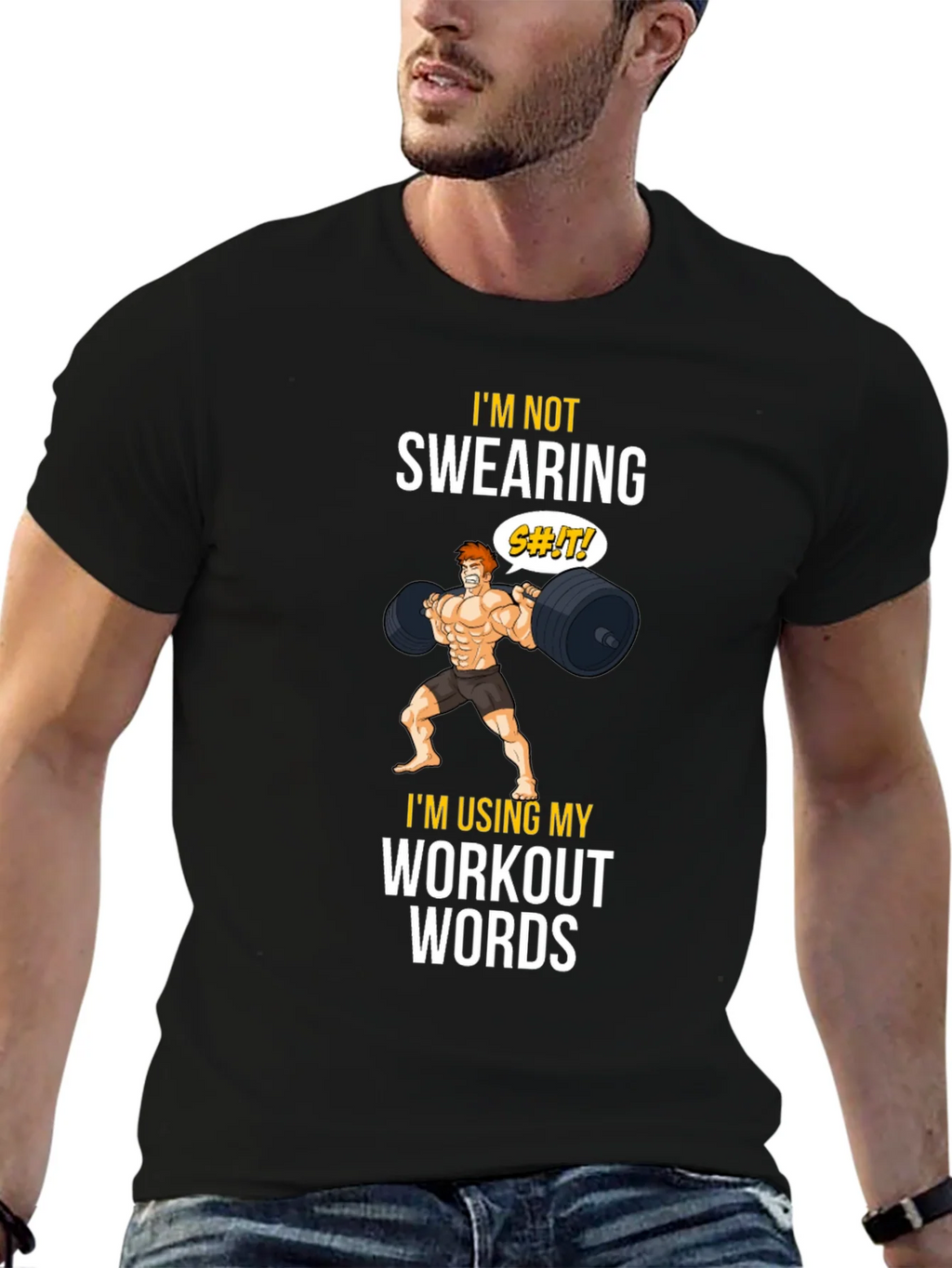 Workout Words Graphic Tee - Black